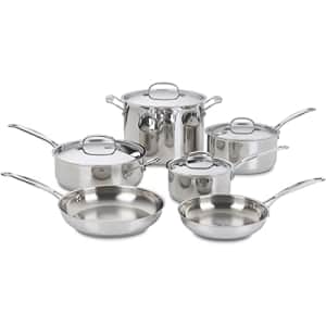 Cuisinart 77-10 Chef's Classic Stainless 10-Piece Cookware Set,Silver for $140 Cuisinart 77-10 Chef's Classic Stainless 10-Piece Cookware Set,Silver for $140