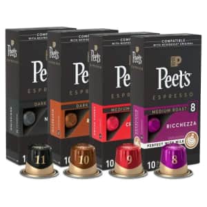 Peet's Coffee Espresso Capsules Variety 40-Pack for $15 via Sub & Save Peet's Coffee Espresso Capsules Variety 40-Pack for $15 via Sub & Save