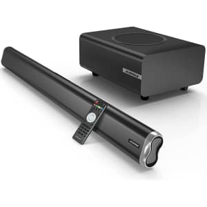 Alongza 35" Sound Bar & Subwoofer for $80 Alongza 35" Sound Bar & Subwoofer for $80