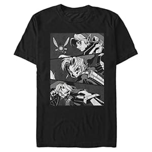 Nintendo Men's Anime Slice T-Shirt, Black, Large for $18