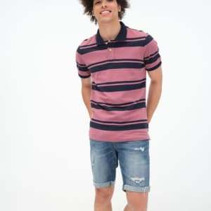 Aeropostale Men's Mixed Stripe Piqué Polo for $10 Aeropostale Men's Mixed Stripe Piqué Polo for $10
