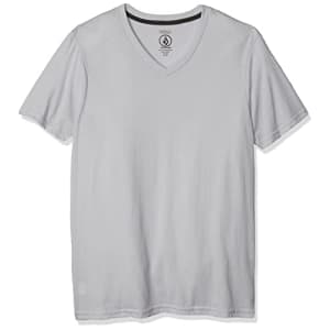 Volcom Men's Heather Modern Fit Short Sleeve V-Neck T-Shirt, White, Medium for $18