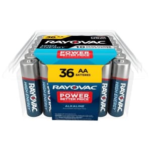 Rayovac High Energy AA Batteries 36-Pack for $10
