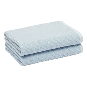 Amazon Basics Odor Resistant Textured Bath Towel, 30 x 54 Inches - 2-Pack, Light Blue for $24