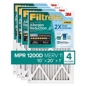 Filtrete Dual Action Allergen Reduction Plus 2X Air Filter 4-Pack for $38