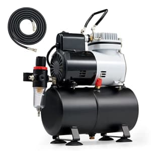 CO-Z Airbrush Compressor with Tank & Cooling Fan, Electric Air Brush Compressor Kit with Pressure for $80