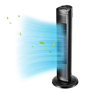PELONIS 30 Inch Oscillating Tower Fan with 3 Speed Settings and Auto-off Timer, Standing Fan for $45