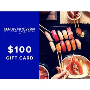 $100 Restaurant.com Gift Card: $18 $100 Restaurant.com Gift Card: $18