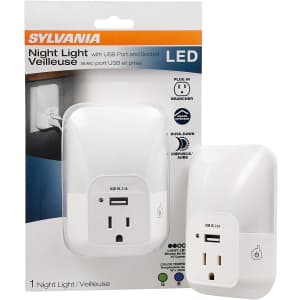 Sylvania LED Night Light with USB Port and Socket for $15 Sylvania LED Night Light with USB Port and Socket for $15