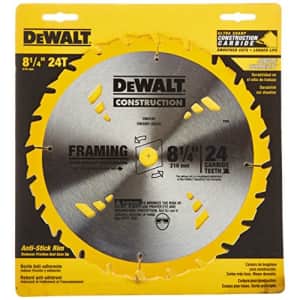 DEWALT 8-1/4-Inch Circular Saw Blade, ATB Framing with 5/8-Inch Arbor, 24-Tooth (DW3182) for $14