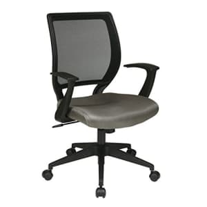 Office Star Woven Mesh Back Task Chair with Fixed Arms and Padded Mesh Seat, Grey for $156