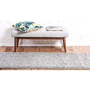 Unique Loom Solo Solid Shag Collection Modern Plush Cloud Gray Runner Rug (2' 2 x 6' 5) for $41 Unique Loom Solo Solid Shag Collection Modern Plush Cloud Gray Runner Rug (2' 2 x 6' 5) for $41