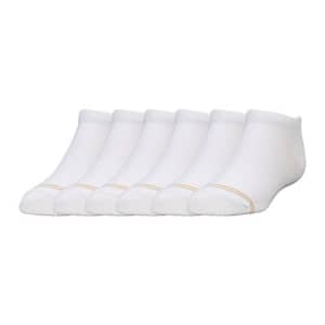 Gold Toe Big Girls' 6-Pack Liner Socks White Medium for $12 Gold Toe Big Girls' 6-Pack Liner Socks White Medium for $12
