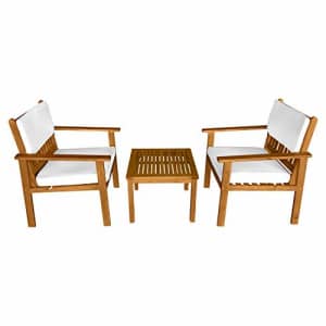 FDW 3-Piece Acacia Wood Patio Bistro Set Patio Furniture Outdoor Chat Conversation Table Chair Set for $202 FDW 3-Piece Acacia Wood Patio Bistro Set Patio Furniture Outdoor Chat Conversation Table Chair Set for $202