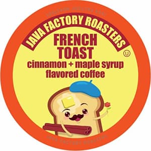 Java Factory Coffee Pods Cinnamon and Maple Flavored Coffee for Keurig K Cup Brewers, French Toast, for $33