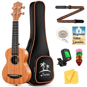 Donner 23" Soprano Ukulele Beginner Kit for $41 Donner 23" Soprano Ukulele Beginner Kit for $41