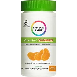 Rainbow Light Gummy Vitamin C Slices, Natural Vitamin E, Tangy Orange, 90 Gummies (Package May Vary) for $17