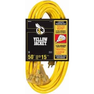 Woods Yellow Jacket 12/3 15A Lighted 3-Outlet 50-Foot Extension Cord for $92