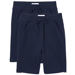 The Children's Place Girls' Uniform Active French Terry Shorts 2-Pack Tidal XS (4) for $15