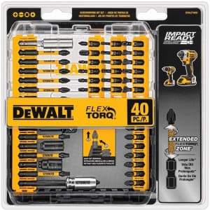 DeWalt 40-Piece FlexTorq Impact-Ready Screwdriver Bit Set for $15 for members DeWalt 40-Piece FlexTorq Impact-Ready Screwdriver Bit Set for $15 for members