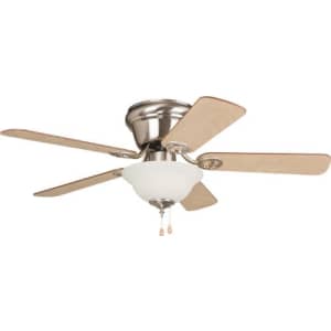 Craftmade WC42BNK5C1 Wyman Flush Mount 42" Ceiling Fan with 120 Watts Bowl Light Kit, 5 MDF Blades, for $81