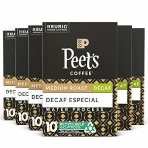 Peet's Coffee Decaf Especial, Medium Roast, 60 Count Single Serve K-Cup Decaffeinated Coffee Pods for $40 Peet's Coffee Decaf Especial, Medium Roast, 60 Count Single Serve K-Cup Decaffeinated Coffee Pods for $40
