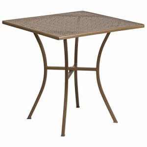 Flash Furniture Commercial Grade 28" Square Gold Indoor-Outdoor Steel Patio Table for $69