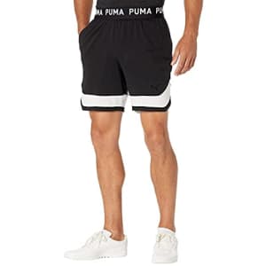 PUMA Men's Train Vent Knit 7" Shorts, Black/White, S for $19