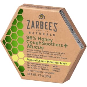 Zarbee's Naturals 96% Honey Cough Soothers + Mucus for $4 Zarbee's Naturals 96% Honey Cough Soothers + Mucus for $4
