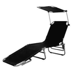 Costway Adjustable Outdoor Recliner Chair with Canopy Shade for $63