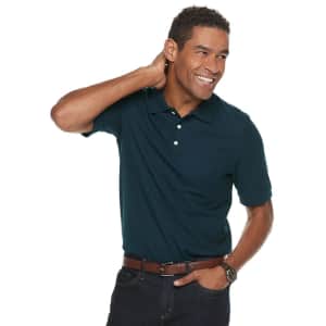 Croft & Barrow Men's Easy-Care Pique Polo Shirt for $6