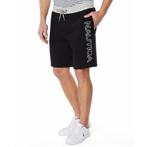 Nautica Men's Fleece Logo Shorts, True Black, Small for $38