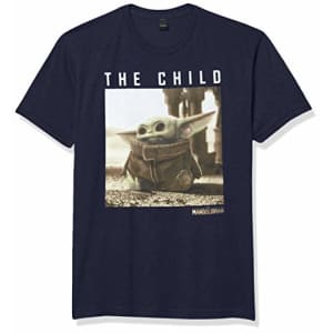 STAR WARS Men's The Mandalorian The Child Purple Swirl T-Shirt, Black, x-Large for $15