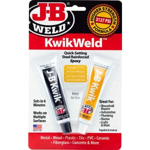J-B Weld 8276 KwikWeld Quick Setting Steel Reinforced Epoxy 2-oz Kit for $5