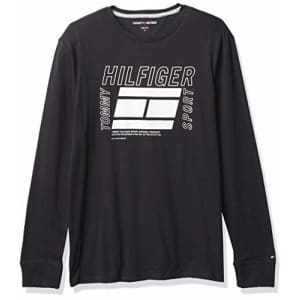 Tommy Hilfiger Men's Sport Long Sleeve Graphic T Shirt, Tommy Black, SM for $18