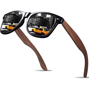 Kithdia Handmade Polarized Sunglasses with Bamboo Temples for $22 Kithdia Handmade Polarized Sunglasses with Bamboo Temples for $22