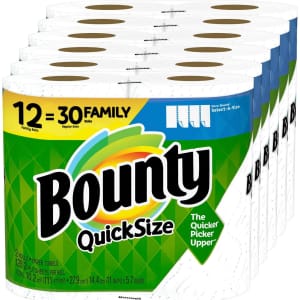 Bounty Quick-Size Paper Towel Family Roll 12-Pack for $23 Bounty Quick-Size Paper Towel Family Roll 12-Pack for $23