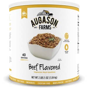 Augason Beef Flavored Vegetarian Meat Substitute 37-oz. Can for $16