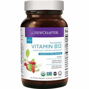 New Chapter Vitamin B12, Fermented Vitamin B12 1, 000 Mcg, One Daily with Whole-Food Herbs + for $26 New Chapter Vitamin B12, Fermented Vitamin B12 1, 000 Mcg, One Daily with Whole-Food Herbs + for $26