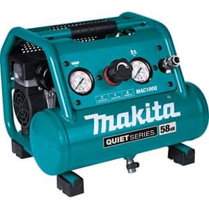 Makita MAC100Q Quiet Series, 1/2 HP, 1 Gallon Compact, Oil-Free, Electric Air Compressor for $195 Makita MAC100Q Quiet Series, 1/2 HP, 1 Gallon Compact, Oil-Free, Electric Air Compressor for $195