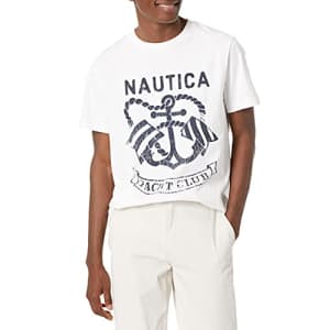 Nautica Jeans Co. Men's Graphic Pocket T-Shirt, Bright White, Small for $16