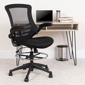 Flash Furniture Mid-Back Black Mesh Ergonomic Drafting Chair with Adjustable Foot Ring and Flip-Up for $189