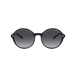 A|X ARMANI EXCHANGE Women's AX4101SF Low Bridge Fit Round Sunglasses, Shiny Black/Grey Gradient, 55 for $44
