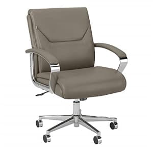 Bush Furniture Bush Business Furniture South Haven Mid Back Leather Executive Office Chair, Washed Gray for $169