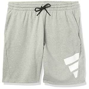 adidas Men's Big & Tall Sportswear Future Icons Three Bar Shorts, Medium Grey Heather, XX-Large/Tall for $19