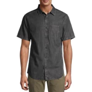 No Boundaries Men's Short Sleeve Denim Shirt for $10 No Boundaries Men's Short Sleeve Denim Shirt for $10