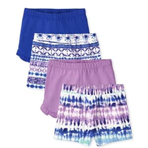 The Children's Place Baby and Toddler Girls Fashion Shorts, Patterned/AZUREOUS/Frozen DYE/Electric for $19
