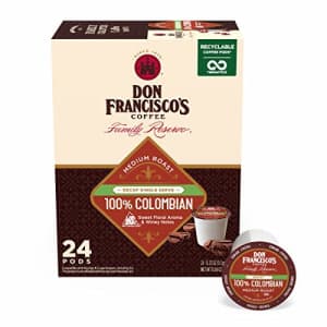 Don Francisco's Decaf 100% Colombia Supremo (24 Count) Recyclable Single-Serve Coffee Pods, for $14