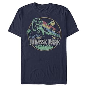 Jurassic Park Men's Retro Circle T-Shirt, Navy Blue, Large for $17
