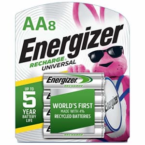 Energizer Rechargeable AA Batteries, 2,000 mAh NiMH, Pre-charged, Chargeable for 1,000 Cycles, 8 for $26